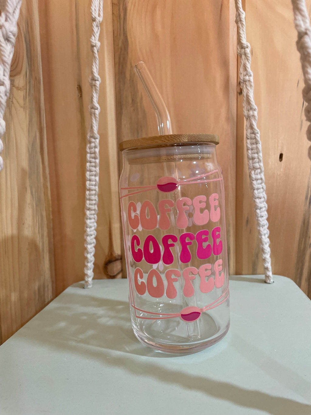 Coffee Bean 16 oz Beer Can Glass