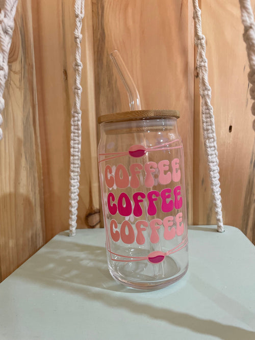 Coffee Bean 16 oz Beer Can Glass