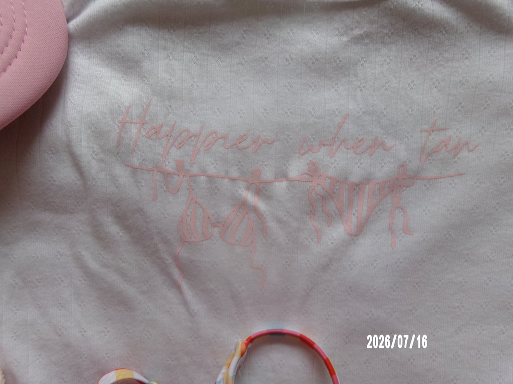 Happier When Tan Pointelle Tank Top