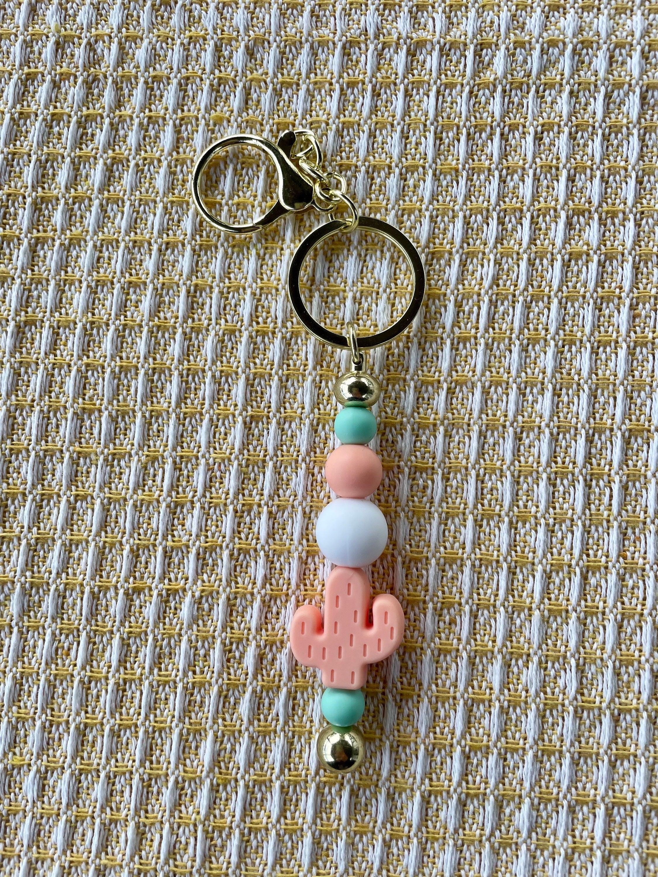Peachy Keen Cactus Charm Keychain