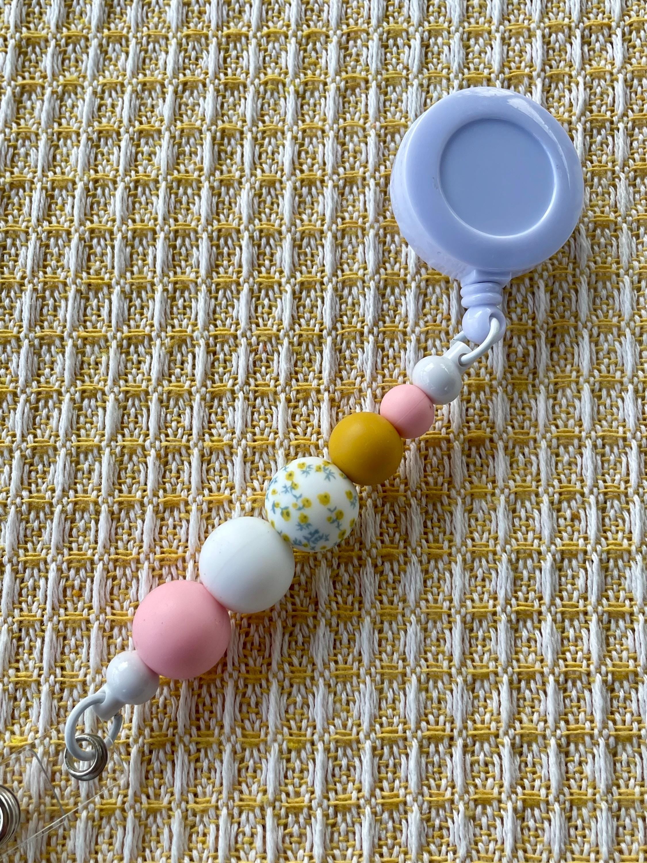 Floral Boho Cottage Core Beaded Badge Reel