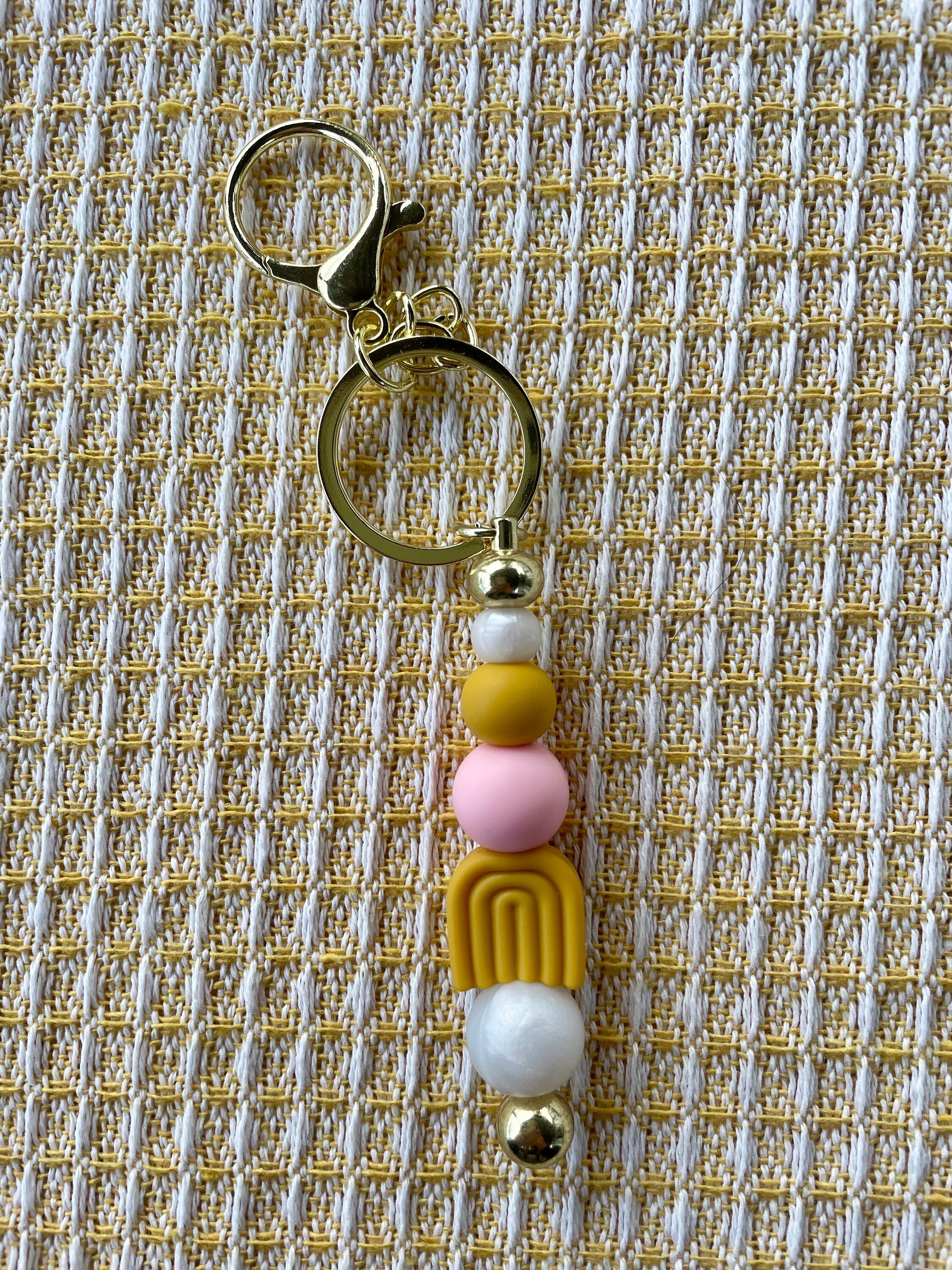 Mustard Rainbow Boho Charm Keychain