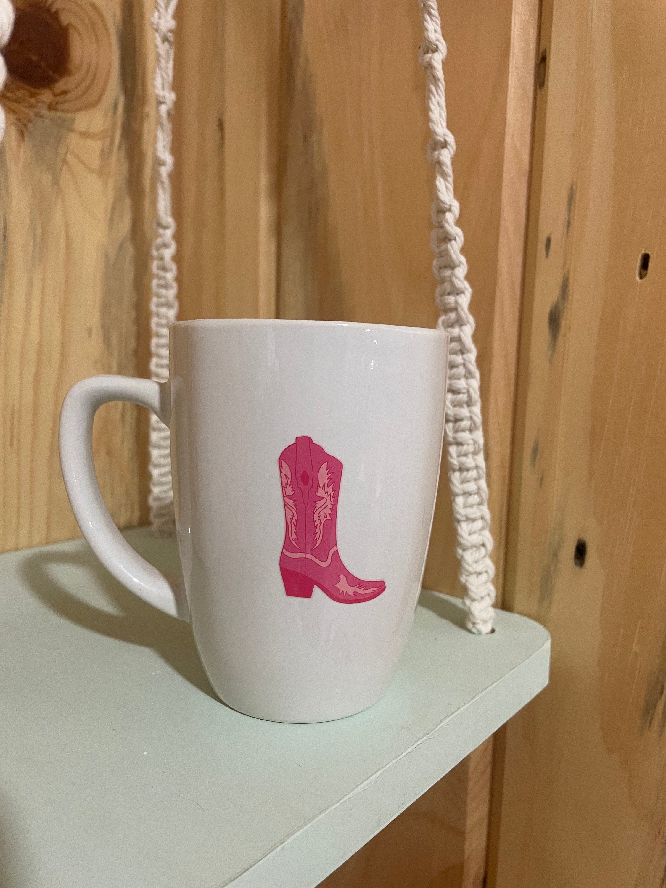 Pink Boot Preppy Cowgirl Coffee Mug