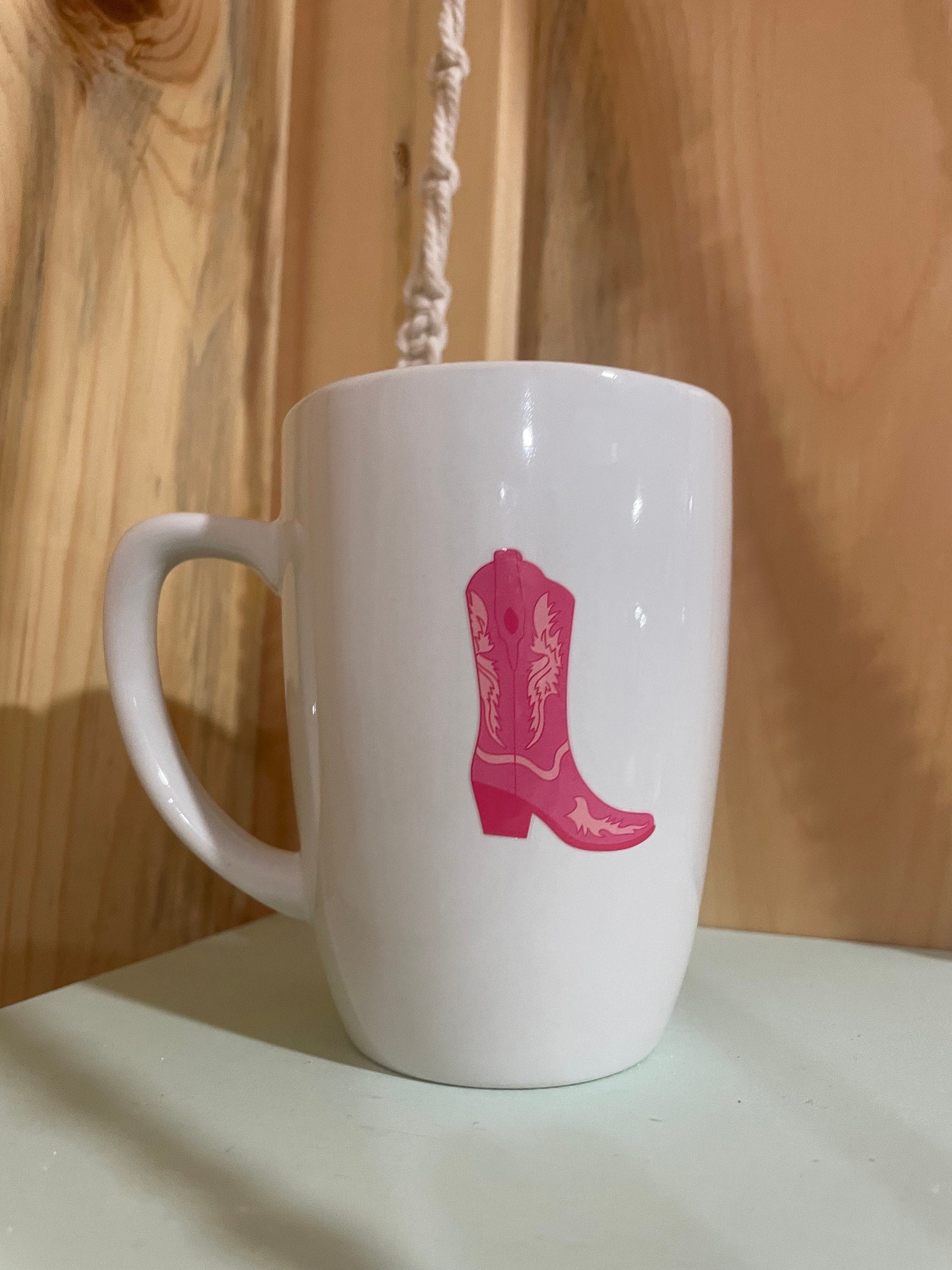 Pink Boot Preppy Cowgirl Coffee Mug