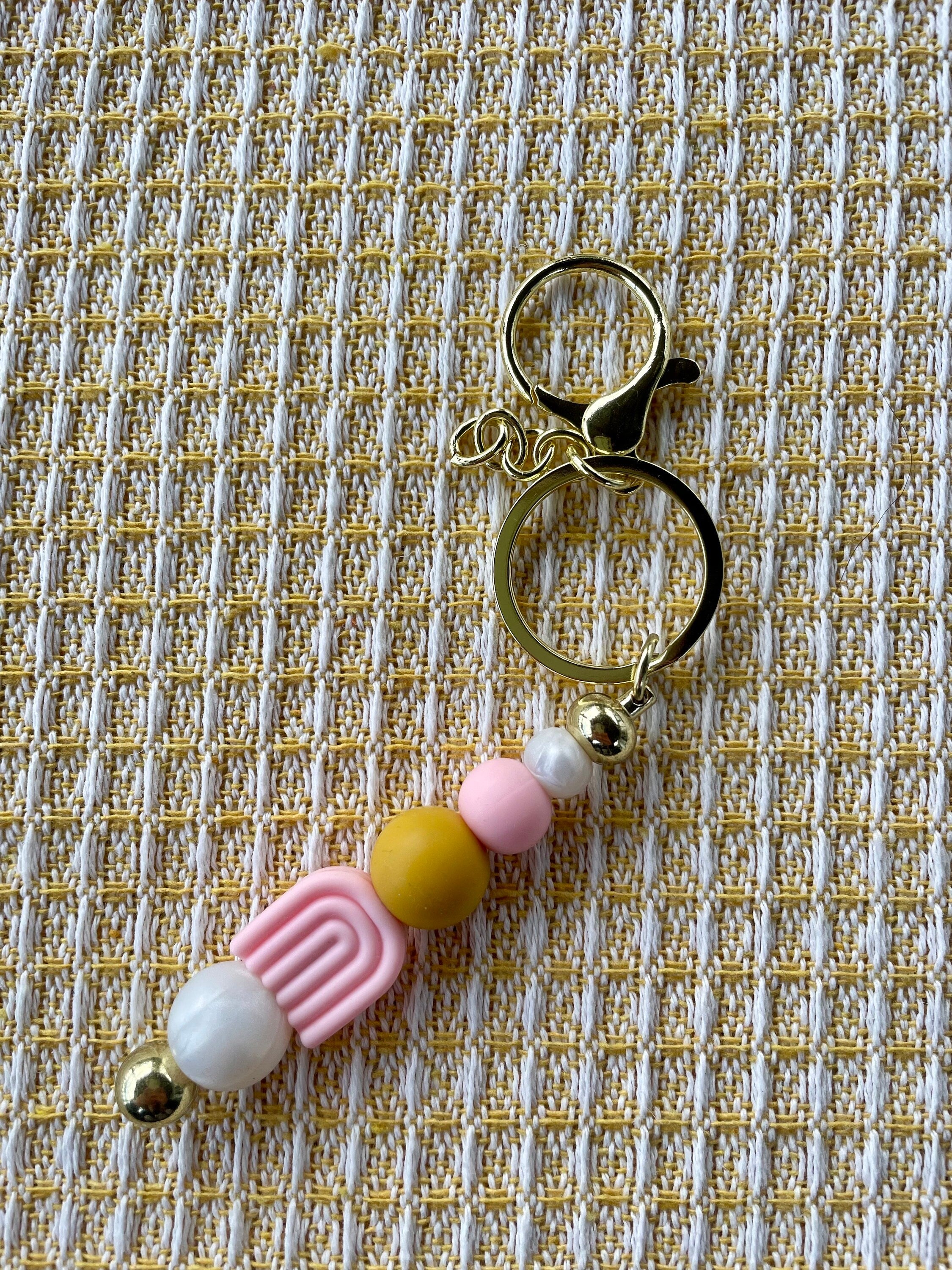 Pink Rainbow Charm Keychain