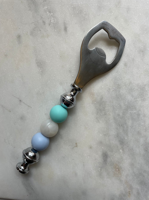 Blue Pearl Silicone Beaded Bottle Opener