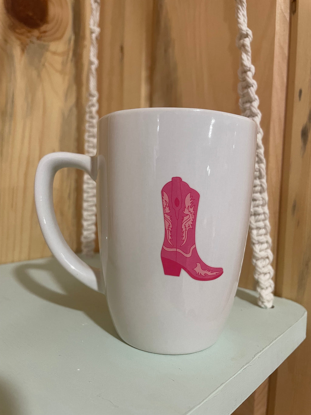 Pink Boot Preppy Cowgirl Coffee Mug
