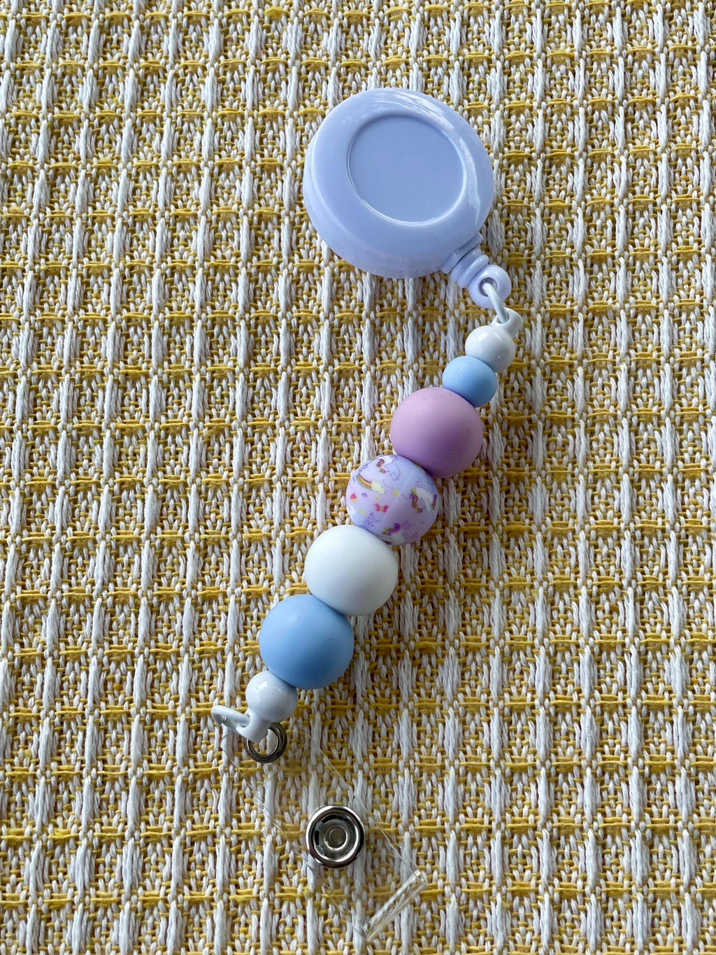 Unicorn Purple Beaded Badge Reel