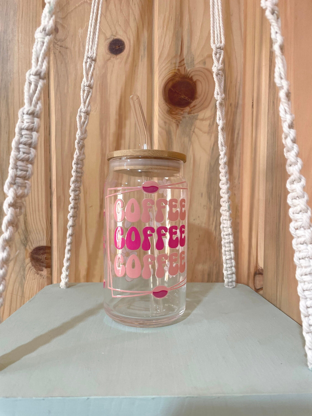 Coffee Bean 16 oz Beer Can Glass