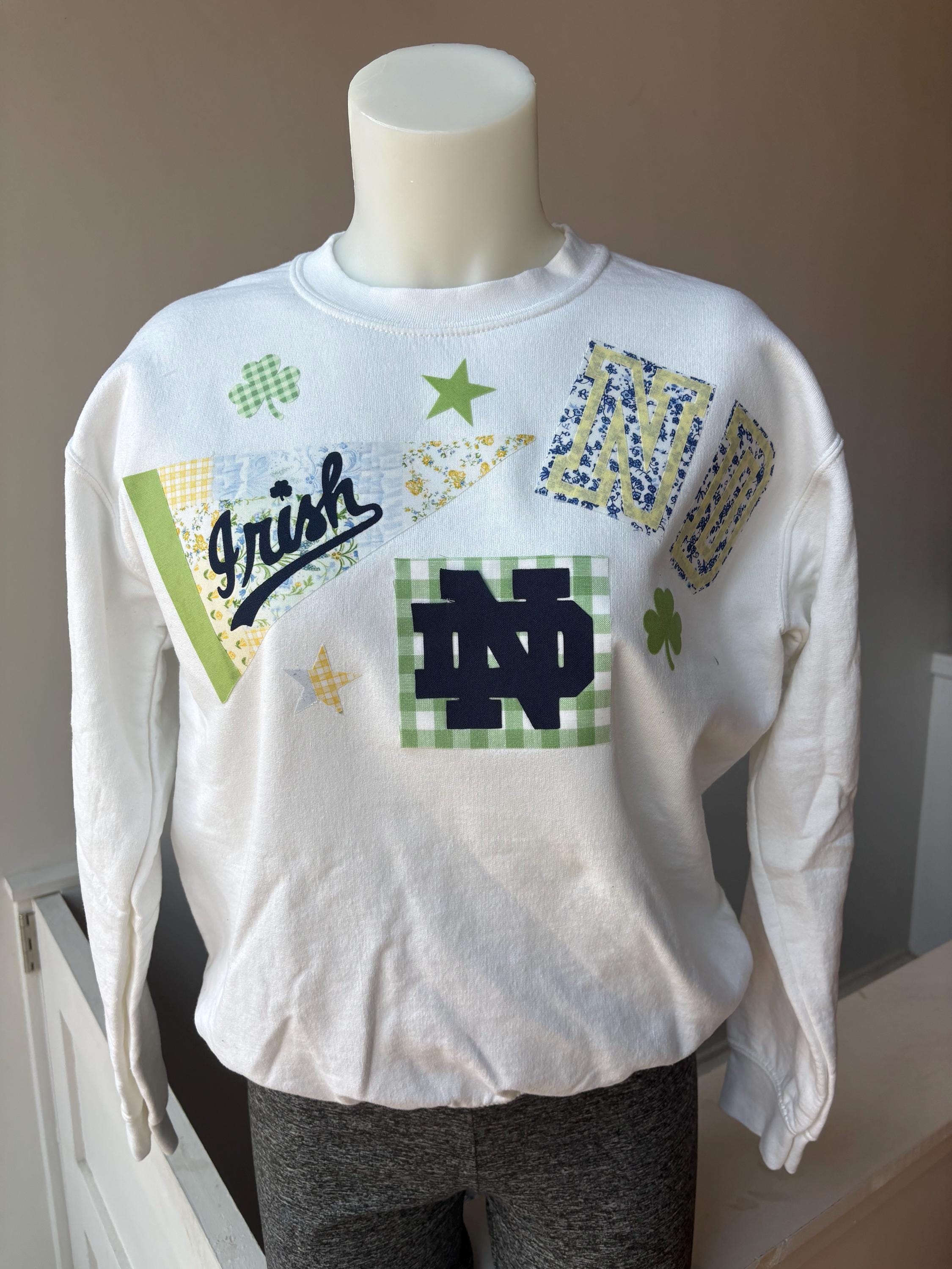 Handmade Notre Dame Patchwork Crewneck Sweatshirt
