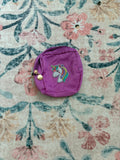 Mini Square Violet Cosmetic Bag – Unicorn Patch Makeup Pouch