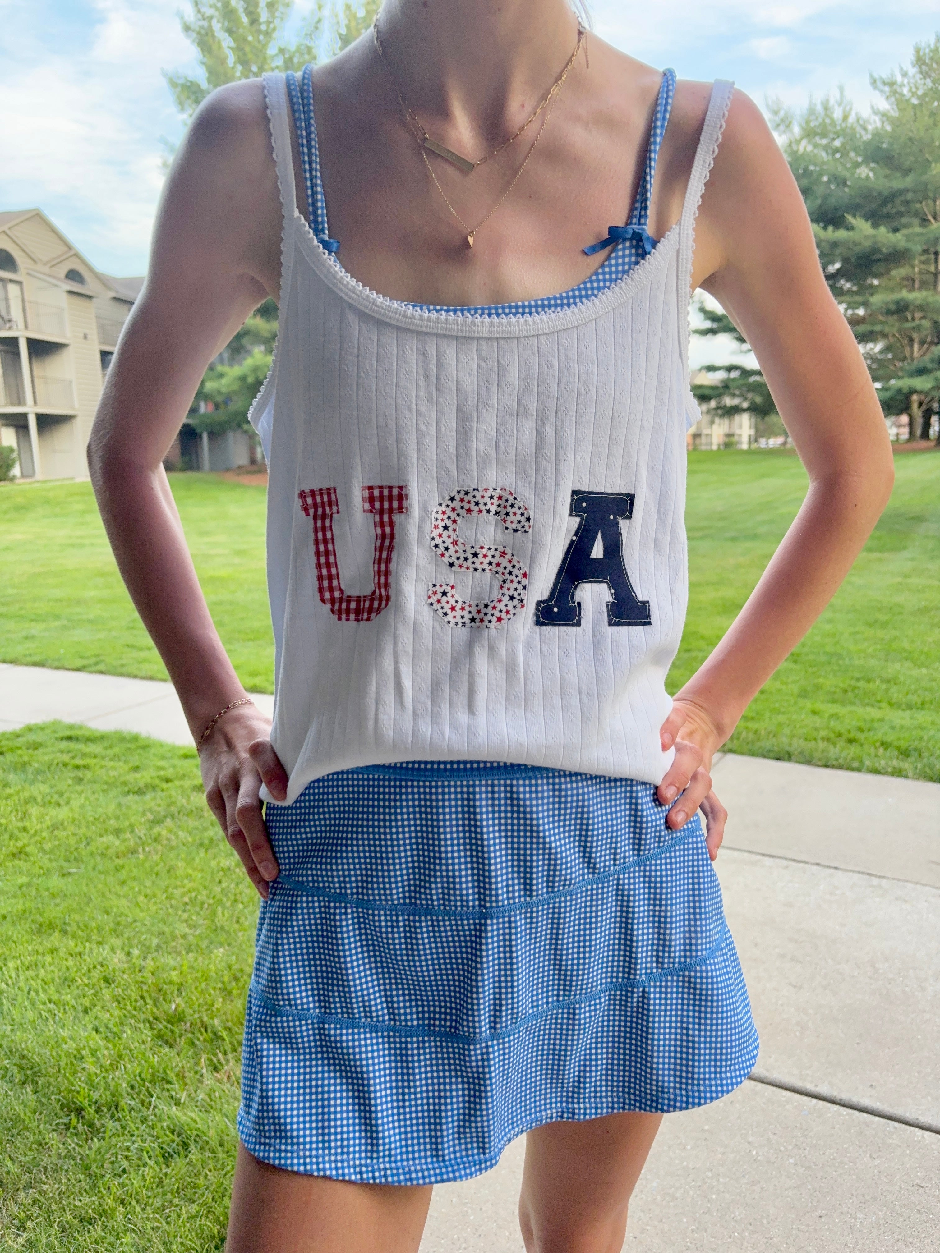 USA Fabric Pointelle Tank Top