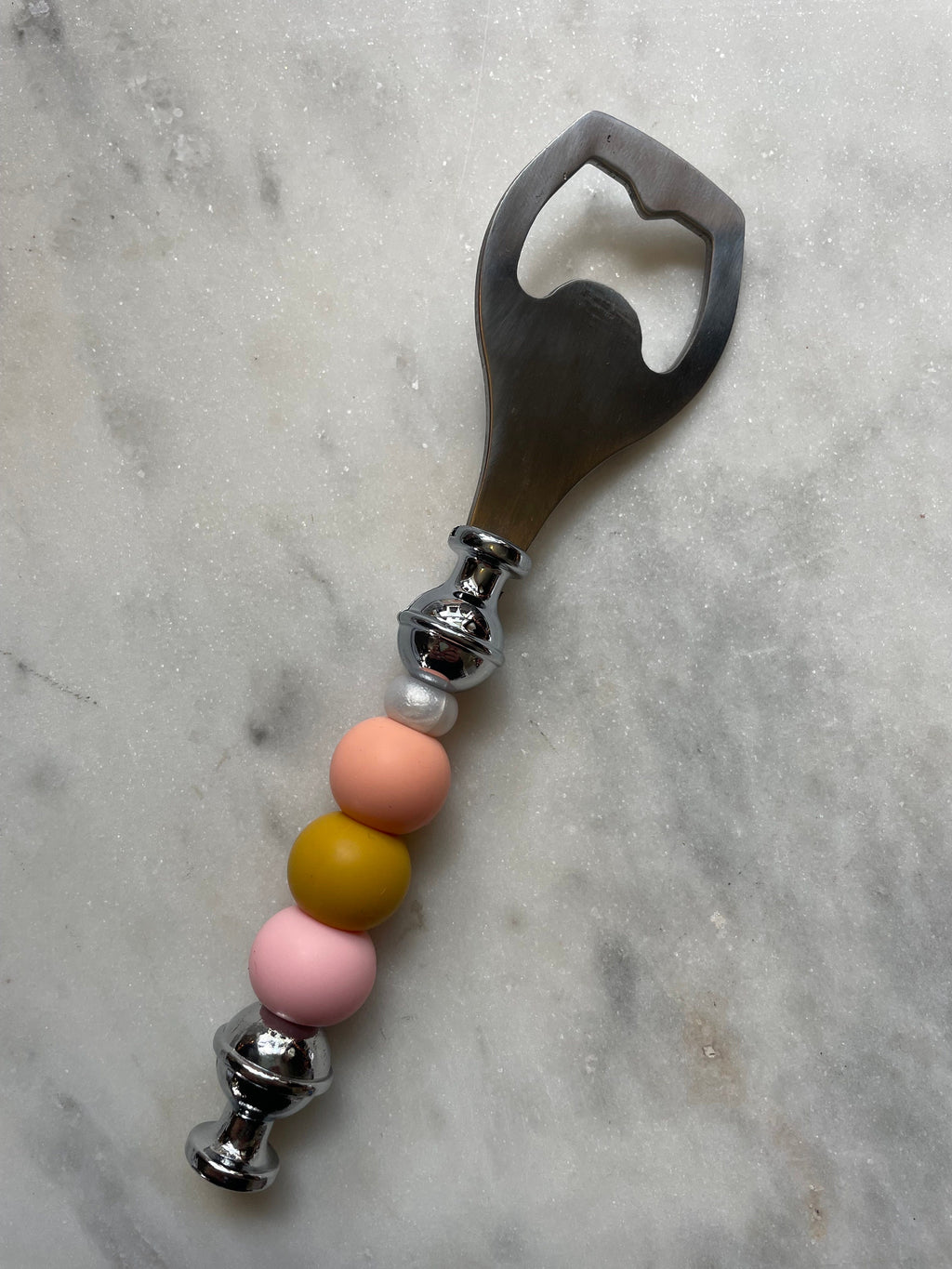 Boho Pink & Mustard Silicone Beaded Bottle Opener