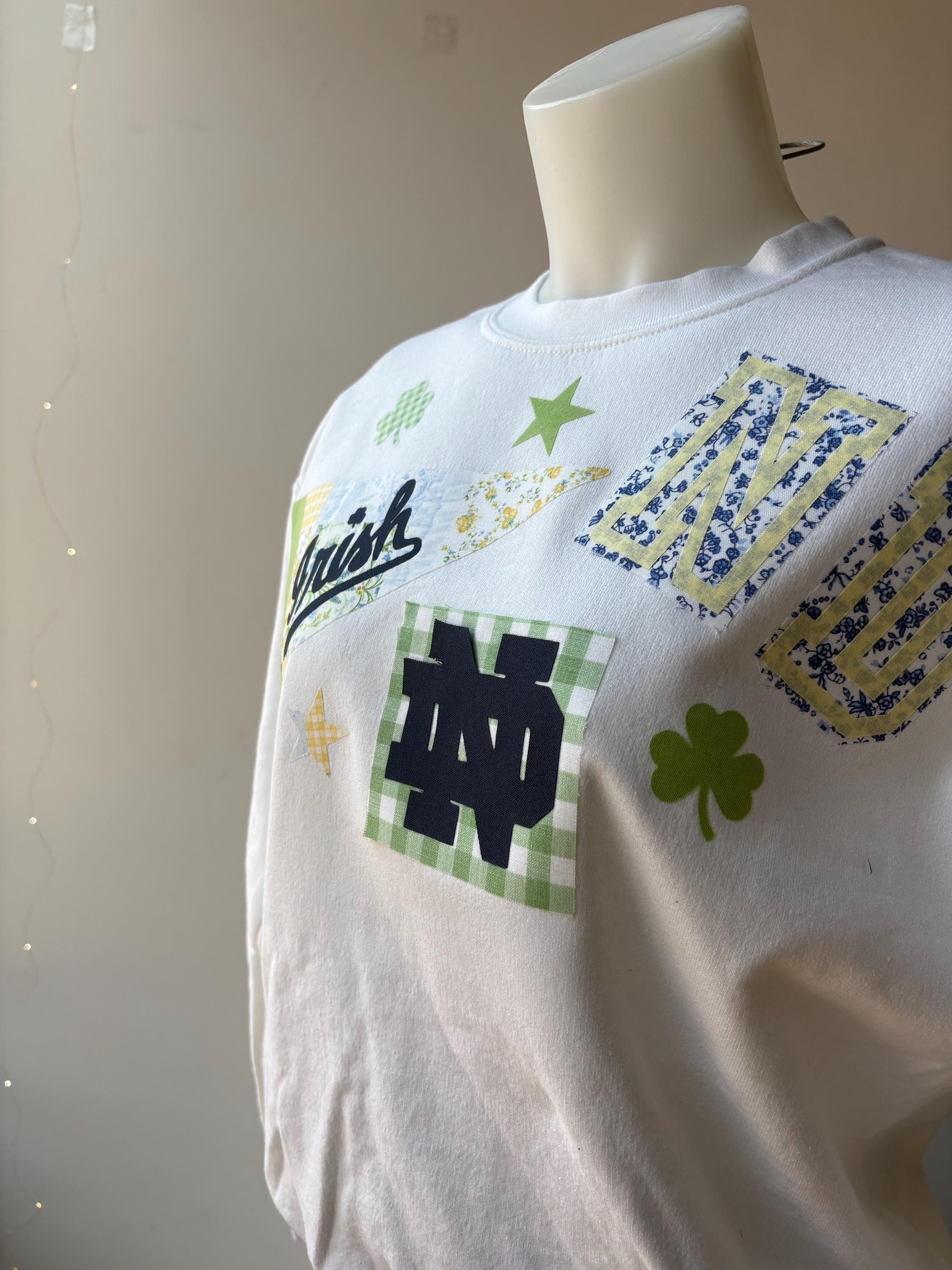 Handmade Notre Dame Patchwork Crewneck Sweatshirt