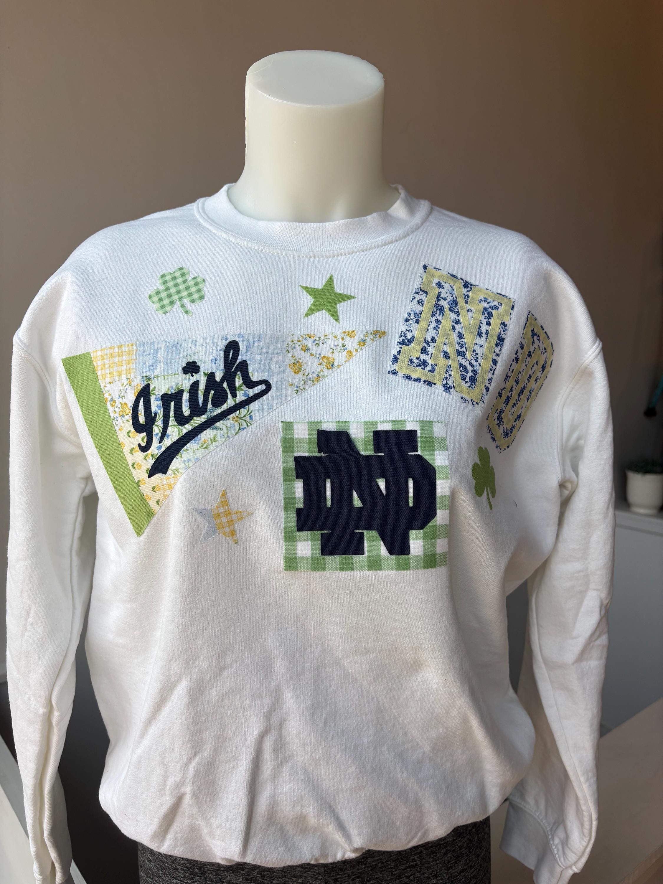 Handmade Notre Dame Patchwork Crewneck Sweatshirt