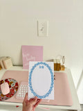 Oval Frame Blue Notepad