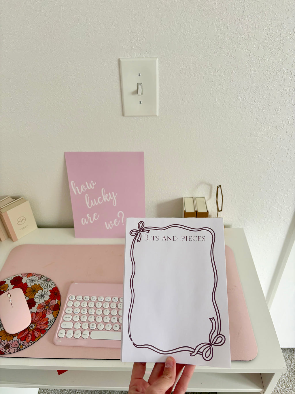 Bows Bits and Pieces Brown Notepad