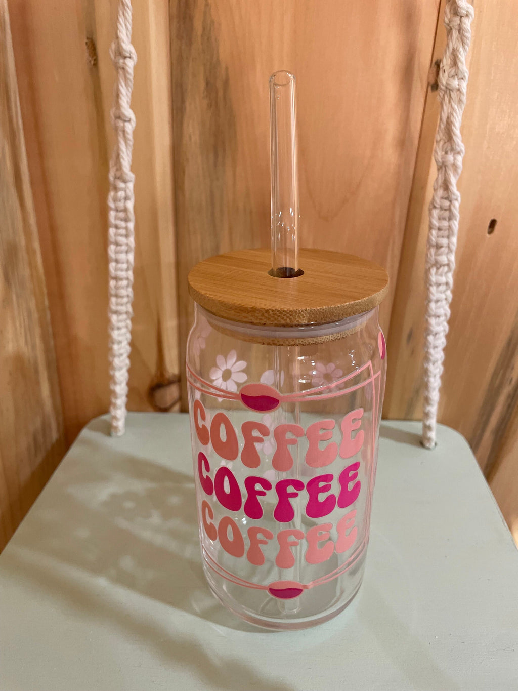 Coffee Bean 16 oz Beer Can Glass