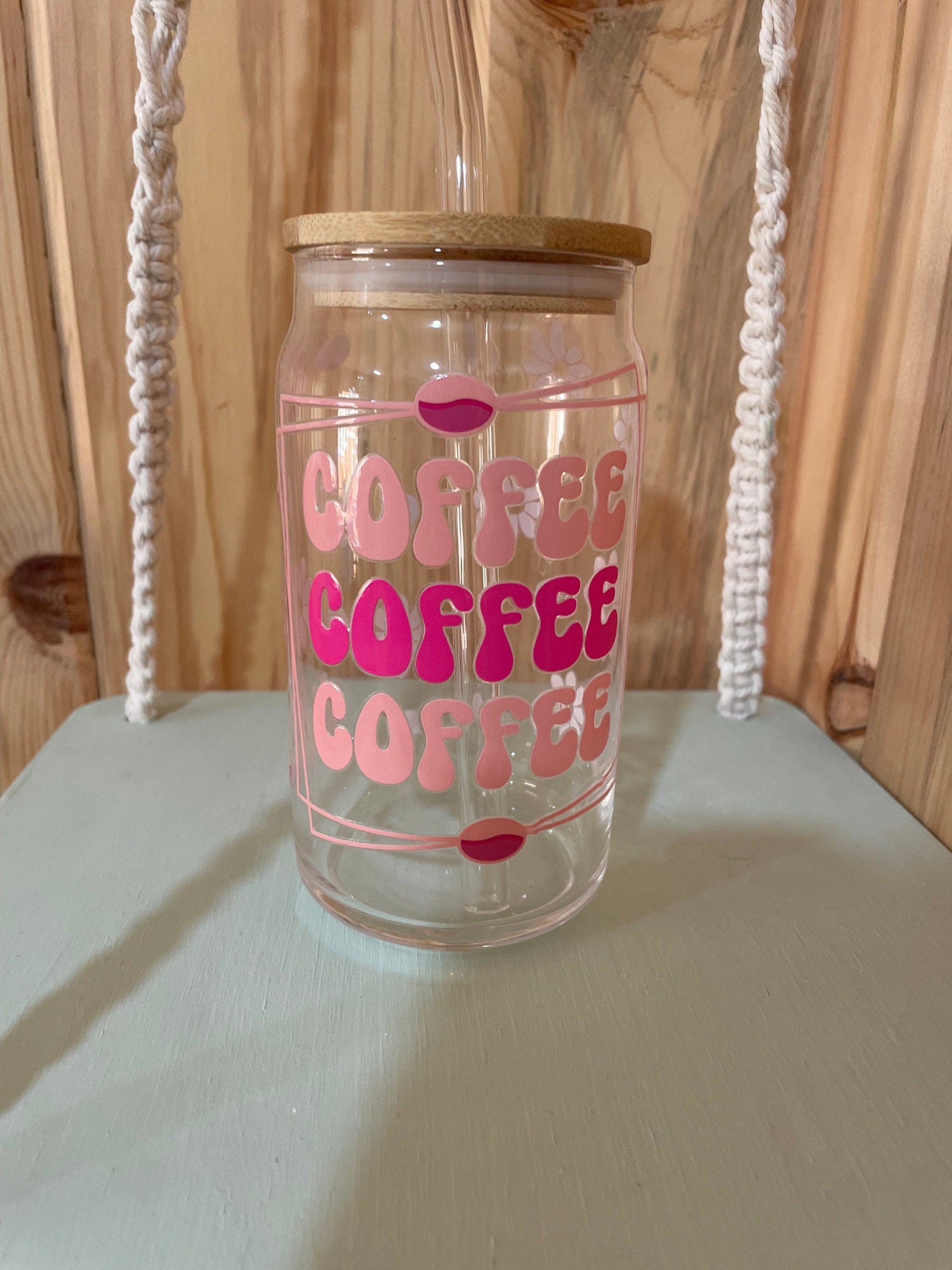 Coffee Bean 16 oz Beer Can Glass