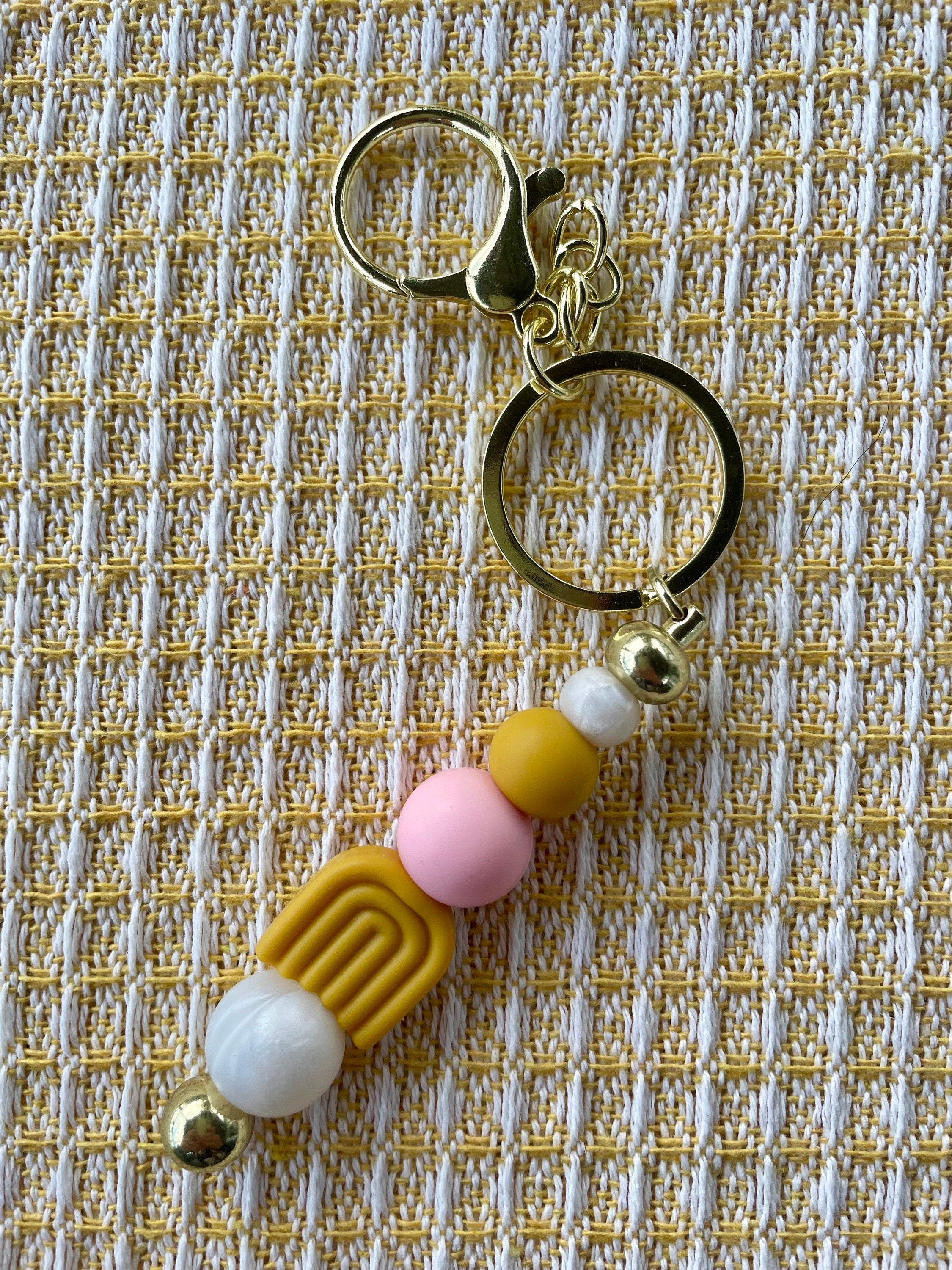 Mustard Rainbow Boho Charm Keychain