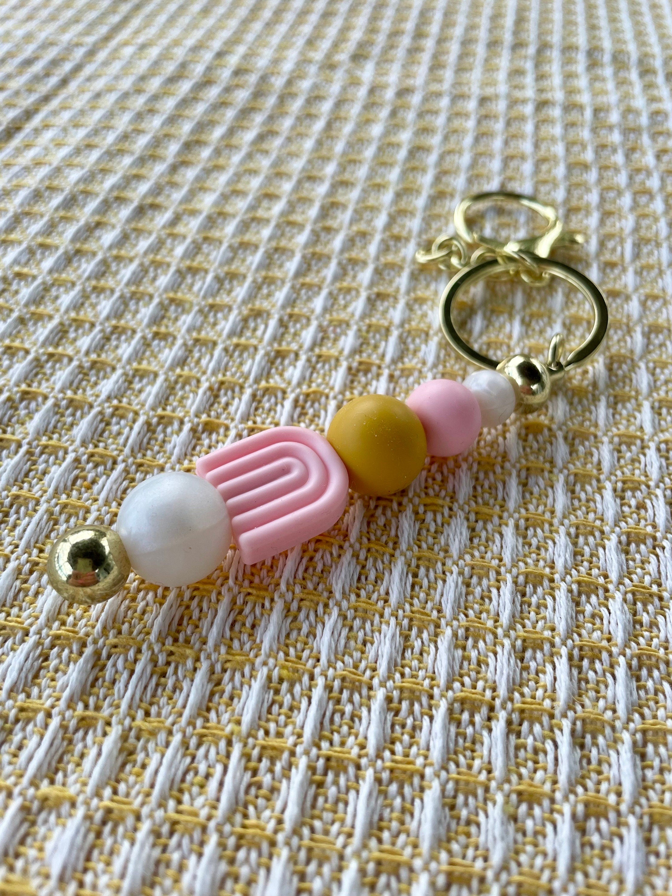 Pink Rainbow Charm Keychain