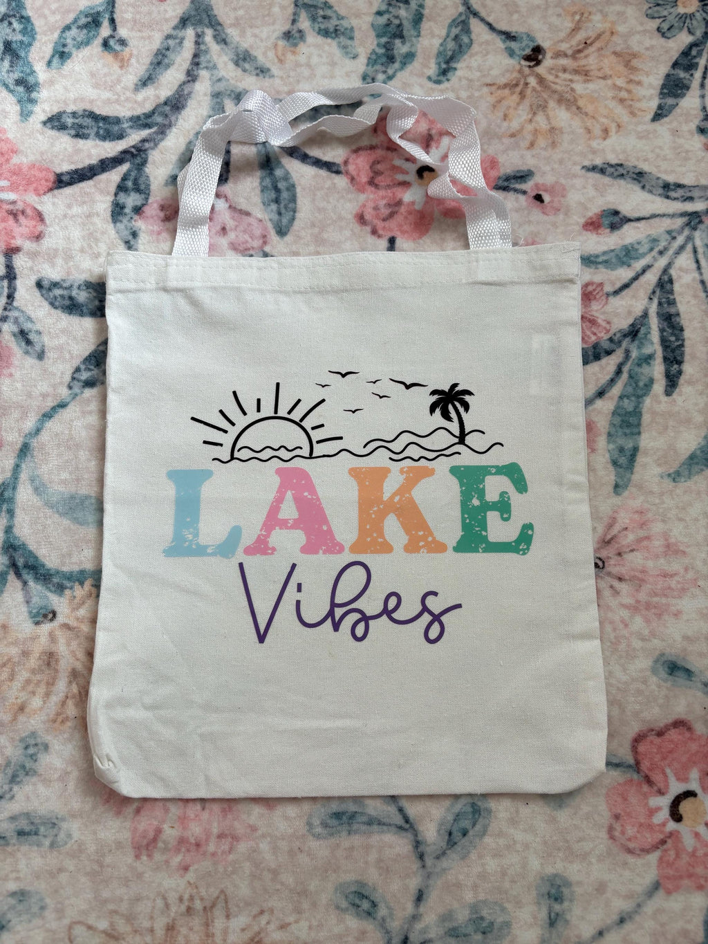 Lake Vibes Canvas Tote Bag