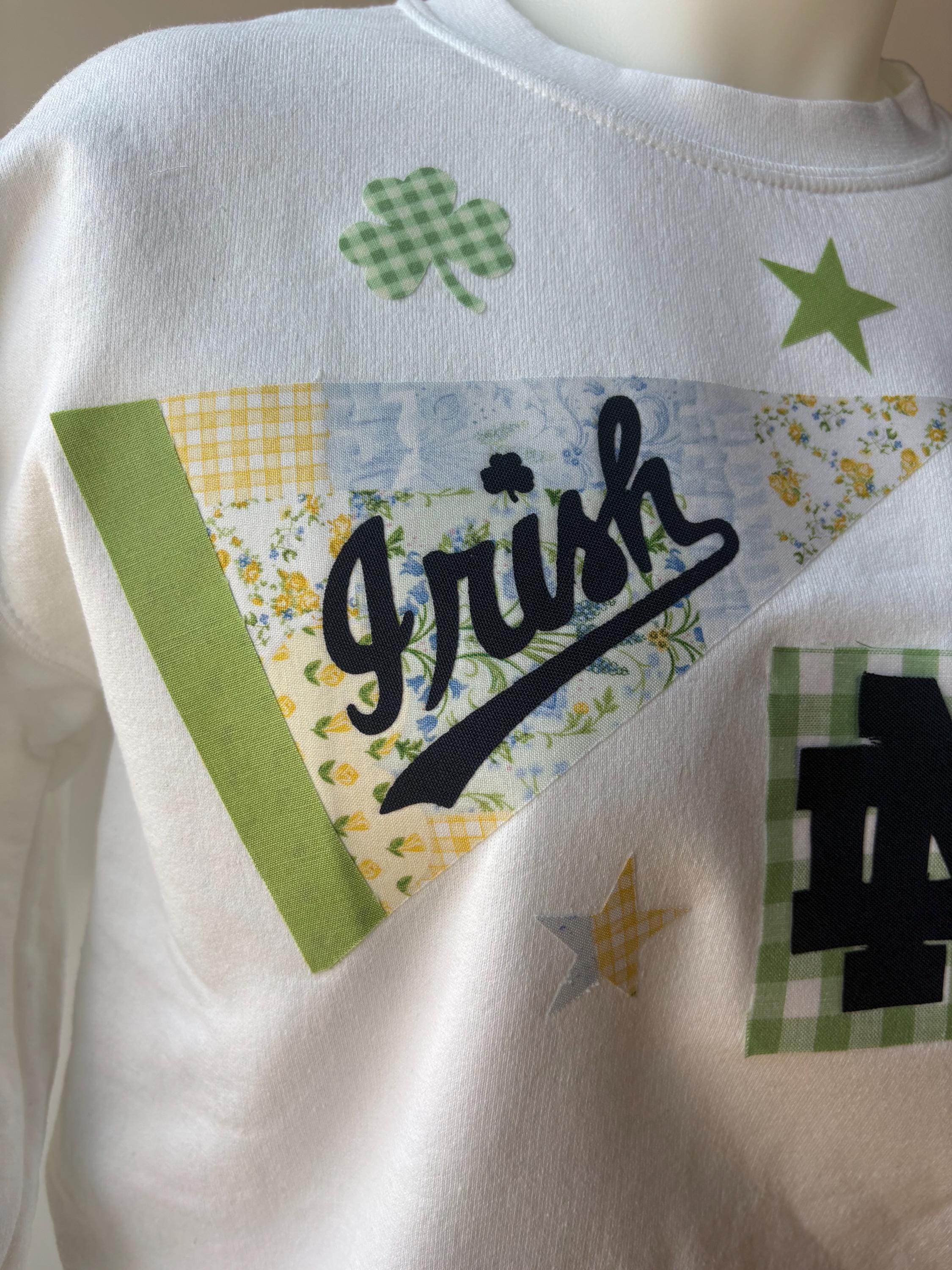 Handmade Notre Dame Patchwork Crewneck Sweatshirt