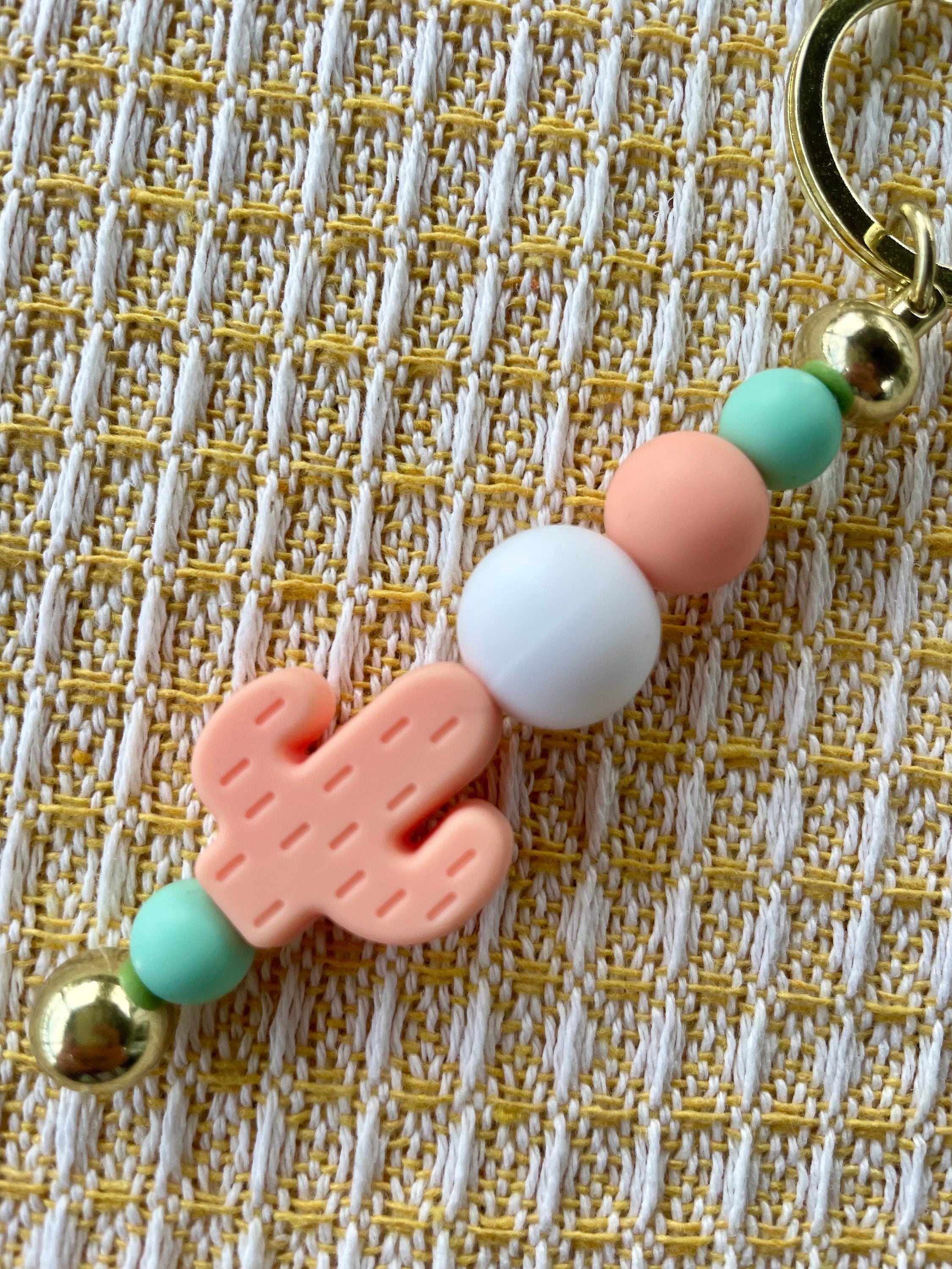 Peachy Keen Cactus Charm Keychain