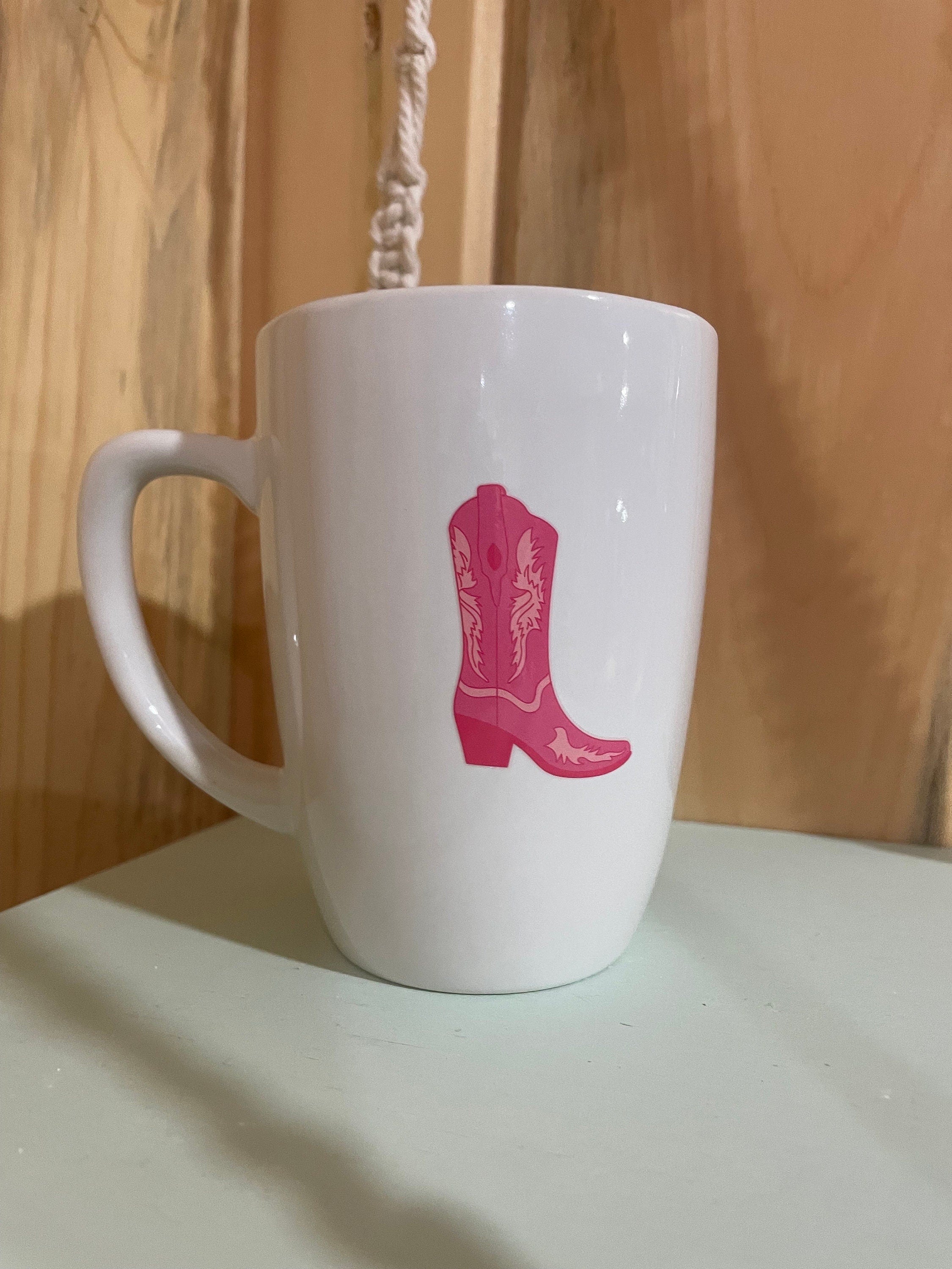 Pink Boot Preppy Cowgirl Coffee Mug