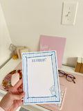 Is it Friday? Striped Blue Notepad