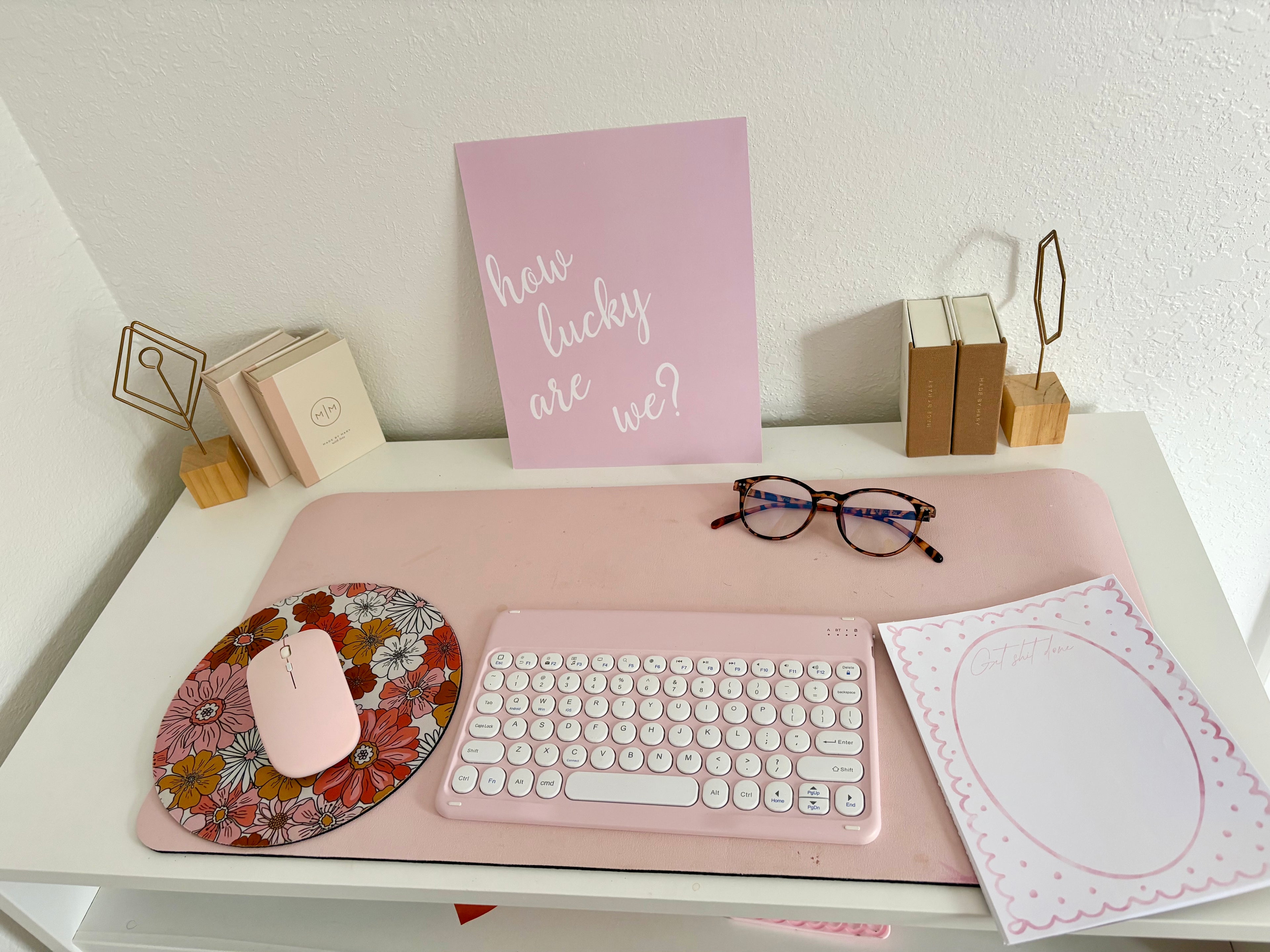 Get Shit Done Pink Polka Dot Notepad