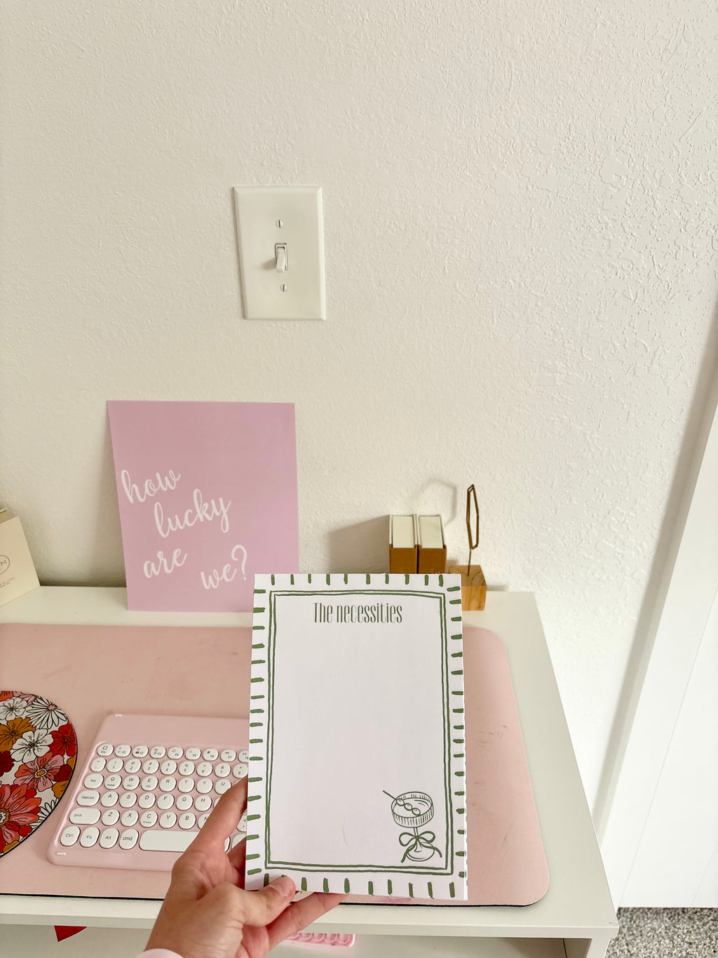 Just the Necessities Green Notepad