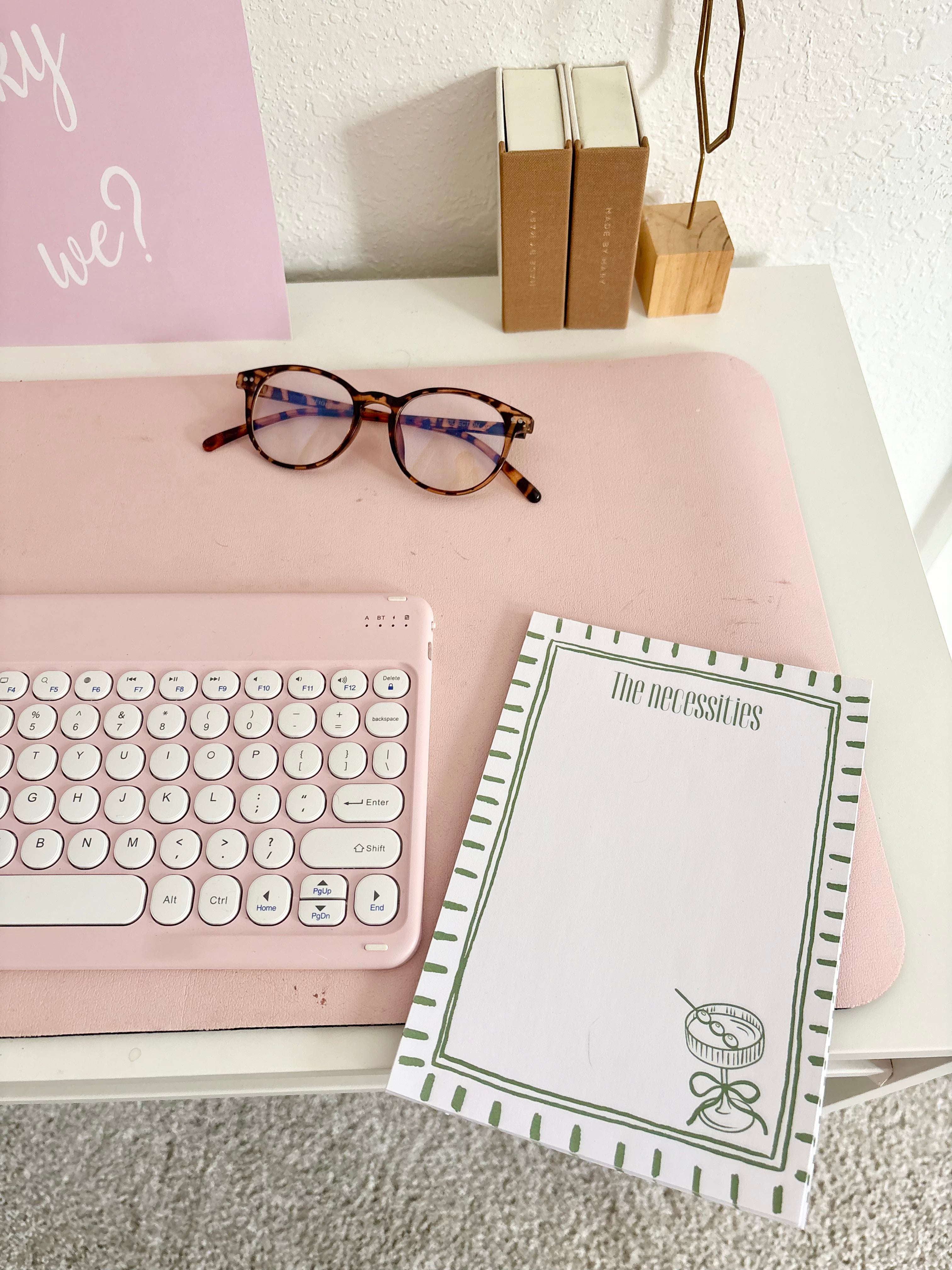 Just the Necessities Green Notepad