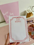 Red Bits & Pieces Bow Notepad